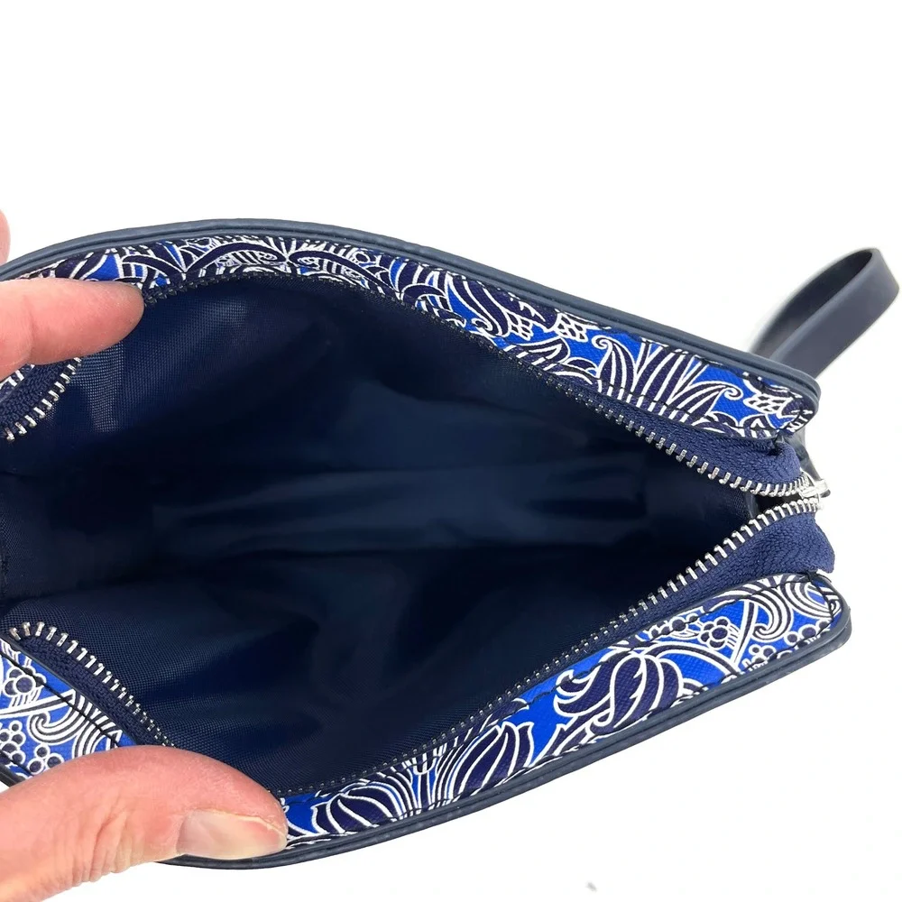Liberty London Floral Wristlet Pouch Blue White Designer‎ Cosmetic Travel